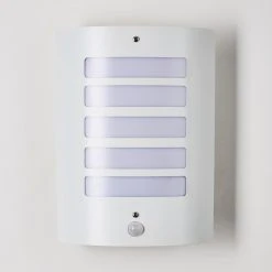 Hofstein Alslev Au&szlig;enwandleuchte Wei&szlig;, 1-flammig, Bewegungsmelder -Außenleuchten Verkaufe alslev aussenwandleuchte h3293034 do1 8