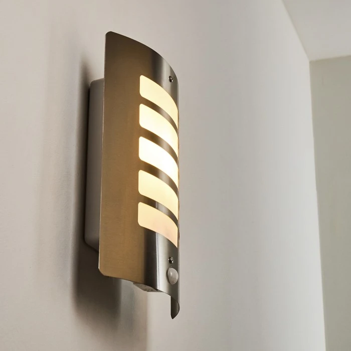 Hofstein Alslev Außenwandleuchte Edelstahl, 1-flammig, Bewegungsmelder 3 Hofstein Alslev Außenwandleuchte Edelstahl, 1-flammig, Bewegungsmelder – Bild 3