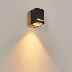 Hofstein Auchac Au&szlig;enwandleuchte Holzoptik, Naturfarben, 1-flammig, Bewegungsmelder -Außenleuchten Verkaufe auchac aussenwandleuchte h3609996 6