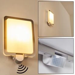 Hofstein Außenwandleuchte Canova Chrom, 1-flammig, Bewegungsmelder