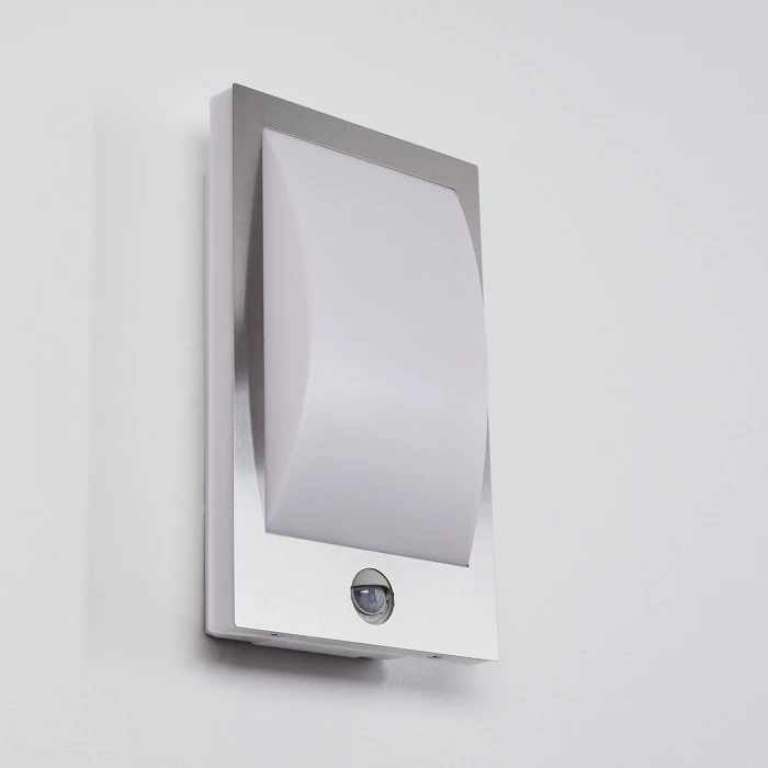 Hofstein Außenwandleuchte Cantone Nickel-Matt, 1-flammig, Bewegungsmelder 2 Hofstein Außenwandleuchte Cantone Nickel-Matt, 1-flammig, Bewegungsmelder – Bild 2