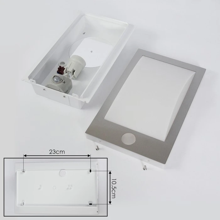 Hofstein Außenwandleuchte Cantone Nickel-Matt, 1-flammig, Bewegungsmelder 5 Hofstein Außenwandleuchte Cantone Nickel-Matt, 1-flammig, Bewegungsmelder – Bild 5
