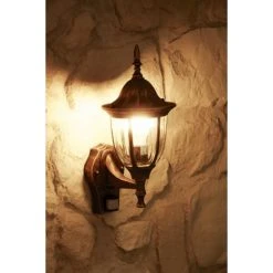 Hofstein Au&szlig;enwandleuchte Ribadeo Braun, Gold, 1-flammig, Bewegungsmelder -Außenleuchten Verkaufe aussenwandleuchte ribadeo h153 3