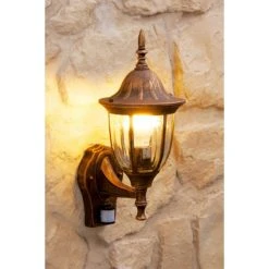 Hofstein Au&szlig;enwandleuchte Ribadeo Braun, Gold, 1-flammig, Bewegungsmelder -Außenleuchten Verkaufe aussenwandleuchte ribadeo h153 4