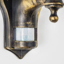 Hofstein Au&szlig;enwandleuchte Ribadeo Schwarz-Gold, 1-flammig, Bewegungsmelder -Außenleuchten Verkaufe aussenwandleuchte ribadeo h163819 10