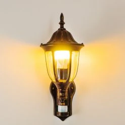 Hofstein Au&szlig;enwandleuchte Ribadeo Schwarz-Gold, 1-flammig, Bewegungsmelder -Außenleuchten Verkaufe aussenwandleuchte ribadeo h163819 5