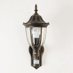 Hofstein Au&szlig;enwandleuchte Ribadeo Schwarz-Gold, 1-flammig, Bewegungsmelder -Außenleuchten Verkaufe aussenwandleuchte ribadeo h163819 6