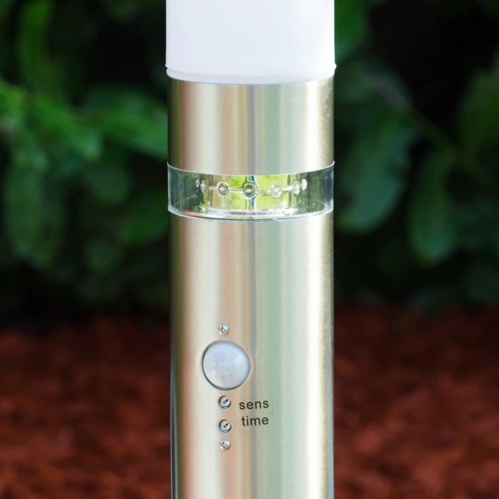 Hofstein Avize Außenstandleuchte Edelstahl, 1-flammig, Bewegungsmelder 5 Hofstein Avize Außenstandleuchte Edelstahl, 1-flammig, Bewegungsmelder – Bild 5