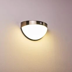 Hofstein Basra Solarleuchte LED Chrom, 1-flammig, Bewegungsmelder -Außenleuchten Verkaufe basra solarleuchte h3304921 do1 14