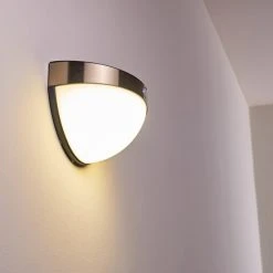 Hofstein Basra Solarleuchte LED Chrom, 1-flammig, Bewegungsmelder -Außenleuchten Verkaufe basra solarleuchte h3304921 do1 4