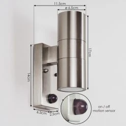 Hofstein Bessiebelle Au&szlig;enwandleuchte Edelstahl, 2-flammig, Bewegungsmelder -Außenleuchten Verkaufe bessiebelle aussenwandleuchte h3605141 3