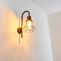 Hofstein Borkan Aussenwandleuchte Braun, Gold, 1-flammig, Bewegungsmelder -Außenleuchten Verkaufe borkan aussenwandleuchte h3023082 12