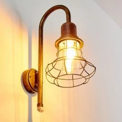 Hofstein Borkan Aussenwandleuchte Braun, Gold, 1-flammig, Bewegungsmelder -Außenleuchten Verkaufe borkan aussenwandleuchte h3023082 4