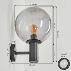 Hofstein Bostarenga Au&szlig;enwandleuchte Anthrazit, 1-flammig, Bewegungsmelder -Außenleuchten Verkaufe bostarenga aussenwandleuchte h3599587 3