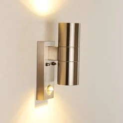 Hofstein Brachy Au&szlig;enwandleuchte Edelstahl, 2-flammig, Bewegungsmelder -Außenleuchten Verkaufe brachy aussenwandleuchte h3267332 do1 14