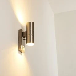 Hofstein Brachy Au&szlig;enwandleuchte Edelstahl, 2-flammig, Bewegungsmelder -Außenleuchten Verkaufe brachy aussenwandleuchte h3267332 do1 2