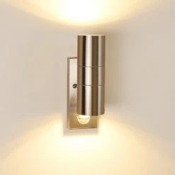 Hofstein Brachy Au&szlig;enwandleuchte Edelstahl, 2-flammig, Bewegungsmelder -Außenleuchten Verkaufe brachy aussenwandleuchte h3267332 do1 3