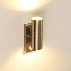 Hofstein Brachy Au&szlig;enwandleuchte Edelstahl, 2-flammig, Bewegungsmelder -Außenleuchten Verkaufe brachy aussenwandleuchte h3267332 do1 6