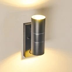 Hofstein Brachy Au&szlig;enwandleuchte Grau, 2-flammig, Bewegungsmelder -Außenleuchten Verkaufe brachy aussenwandleuchte h3267356 do1 6