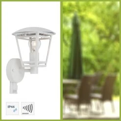 Brilliant Leuchten Brilliant Riley Au&szlig;enwandleuchte Wei&szlig;, 1-flammig, Bewegungsmelder