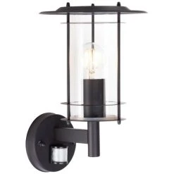 Brilliant Leuchten Brilliant York Außenwandleuchte Schwarz, 1-flammig, Bewegungsmelder