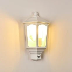 Hofstein Brissago Au&szlig;enwandleuchte Wei&szlig;, 1-flammig, Bewegungsmelder -Außenleuchten Verkaufe brissago aussenwandleuchte h3285435 do1 12