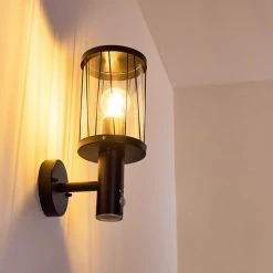 Hofstein Broacker Au&szlig;enwandleuchte Schwarz, 1-flammig, Bewegungsmelder -Außenleuchten Verkaufe broacker aussenwandleuchte h3290408 do1 2