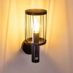 Hofstein Broacker Au&szlig;enwandleuchte Schwarz, 1-flammig, Bewegungsmelder -Außenleuchten Verkaufe broacker aussenwandleuchte h3290408 do1 3