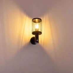 Hofstein Broacker Au&szlig;enwandleuchte Schwarz, 1-flammig, Bewegungsmelder -Außenleuchten Verkaufe broacker aussenwandleuchte h3290408 do1 6