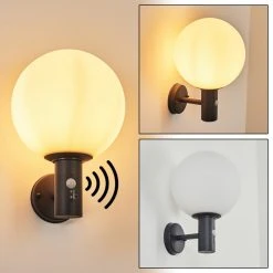 Hofstein Bubodefo Au&szlig;enwandleuchte Anthrazit, 1-flammig, Bewegungsmelder