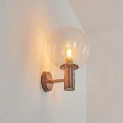 Hofstein Bubodefo Au&szlig;enwandleuchte Braun, Holzoptik, 1-flammig, Bewegungsmelder -Außenleuchten Verkaufe bubodefo aussenwandleuchte h3588864 6