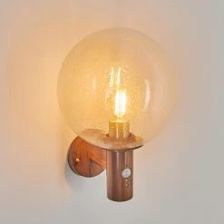 Hofstein Bubodefo Au&szlig;enwandleuchte Braun, Holzoptik, 1-flammig, Bewegungsmelder -Außenleuchten Verkaufe bubodefo aussenwandleuchte h3588864 8