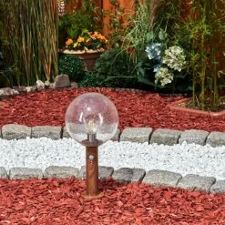 Hofstein Bubodefo Sockelleuchte Braun, Holzoptik, 1-flammig, Bewegungsmelder -Außenleuchten Verkaufe bubodefo sockelleuchte h3600818 8