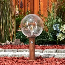 Hofstein Bubodefo Sockelleuchte Braun, Holzoptik, 1-flammig, Bewegungsmelder -Außenleuchten Verkaufe bubodefo sockelleuchte h3600818 9