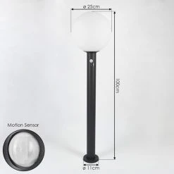 Hofstein Bubodefo Wegeleuchte Anthrazit, 1-flammig, Bewegungsmelder -Außenleuchten Verkaufe bubodefo wegeleuchte h3438947 3
