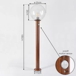 Hofstein Bubodefo Wegeleuchte Braun, Holzoptik, 1-flammig, Bewegungsmelder -Außenleuchten Verkaufe bubodefo wegeleuchte h3600863 3