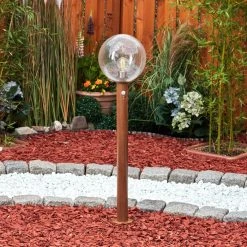 Hofstein Bubodefo Wegeleuchte Braun, Holzoptik, 1-flammig, Bewegungsmelder -Außenleuchten Verkaufe bubodefo wegeleuchte h3600863 6