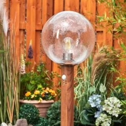 Hofstein Bubodefo Wegeleuchte Braun, Holzoptik, 1-flammig, Bewegungsmelder -Außenleuchten Verkaufe bubodefo wegeleuchte h3600863 9