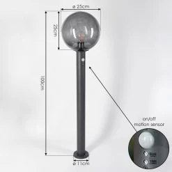 Hofstein Bubodefo Wegeleuchte Anthrazit, 1-flammig, Bewegungsmelder -Außenleuchten Verkaufe bubodefo wegeleuchte h3600887 3