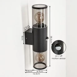 Hofstein Caragua Au&szlig;enwandleuchte Anthrazit, 2-flammig, Bewegungsmelder -Außenleuchten Verkaufe caragua aussenwandleuchte h3612651 3