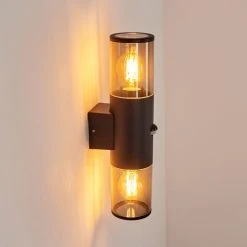 Hofstein Caragua Au&szlig;enwandleuchte Anthrazit, 2-flammig, Bewegungsmelder -Außenleuchten Verkaufe caragua aussenwandleuchte h3612651 8