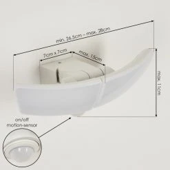 Hofstein Carnetin Au&szlig;enwandleuchte LED Wei&szlig;, 1-flammig, Bewegungsmelder -Außenleuchten Verkaufe carnetin aussenwandleuchte h3651452 3