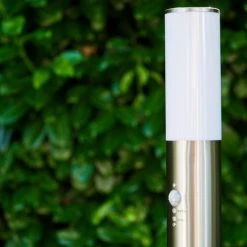 Hofstein Caserta Aussenstehleuchte Edelstahl, 1-flammig, Bewegungsmelder -Außenleuchten Verkaufe caserta aussenstehleuchte h306548 12