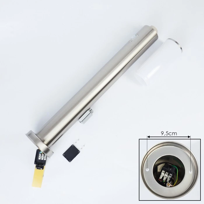 Hofstein Caserta Wegeleuchte Nickel-Matt, 1-flammig, Bewegungsmelder 5 Hofstein Caserta Wegeleuchte Nickel-Matt, 1-flammig, Bewegungsmelder – Bild 5