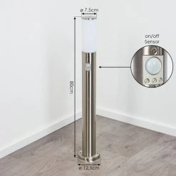 Hofstein Caserta Wegeleuchte Nickel-Matt, Wei&szlig;, 1-flammig, Bewegungsmelder -Außenleuchten Verkaufe caserta wegeleuchte h3018446 2
