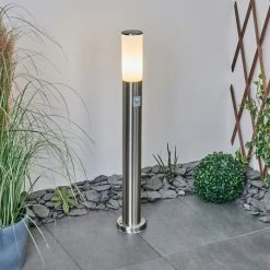 Hofstein Caserta Wegeleuchte Nickel-Matt, Wei&szlig;, 1-flammig, Bewegungsmelder -Außenleuchten Verkaufe caserta wegeleuchte h3018446 5