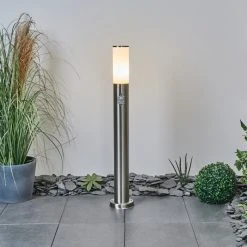 Hofstein Caserta Wegeleuchte Nickel-Matt, Wei&szlig;, 1-flammig, Bewegungsmelder -Außenleuchten Verkaufe caserta wegeleuchte h3018446 6