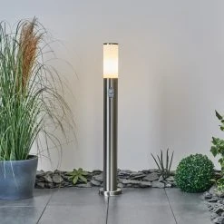 Hofstein Caserta Wegeleuchte Nickel-Matt, Wei&szlig;, 1-flammig, Bewegungsmelder -Außenleuchten Verkaufe caserta wegeleuchte h3018446 8