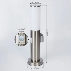 Hofstein Caserta Wegeleuchte Nickel-Matt, 1-flammig, Bewegungsmelder -Außenleuchten Verkaufe caserta wegeleuchte h3536483 2