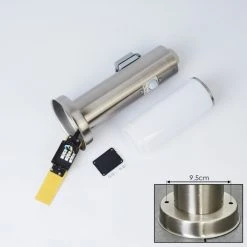 Hofstein Caserta Wegeleuchte Nickel-Matt, 1-flammig, Bewegungsmelder -Außenleuchten Verkaufe caserta wegeleuchte h3536483 3